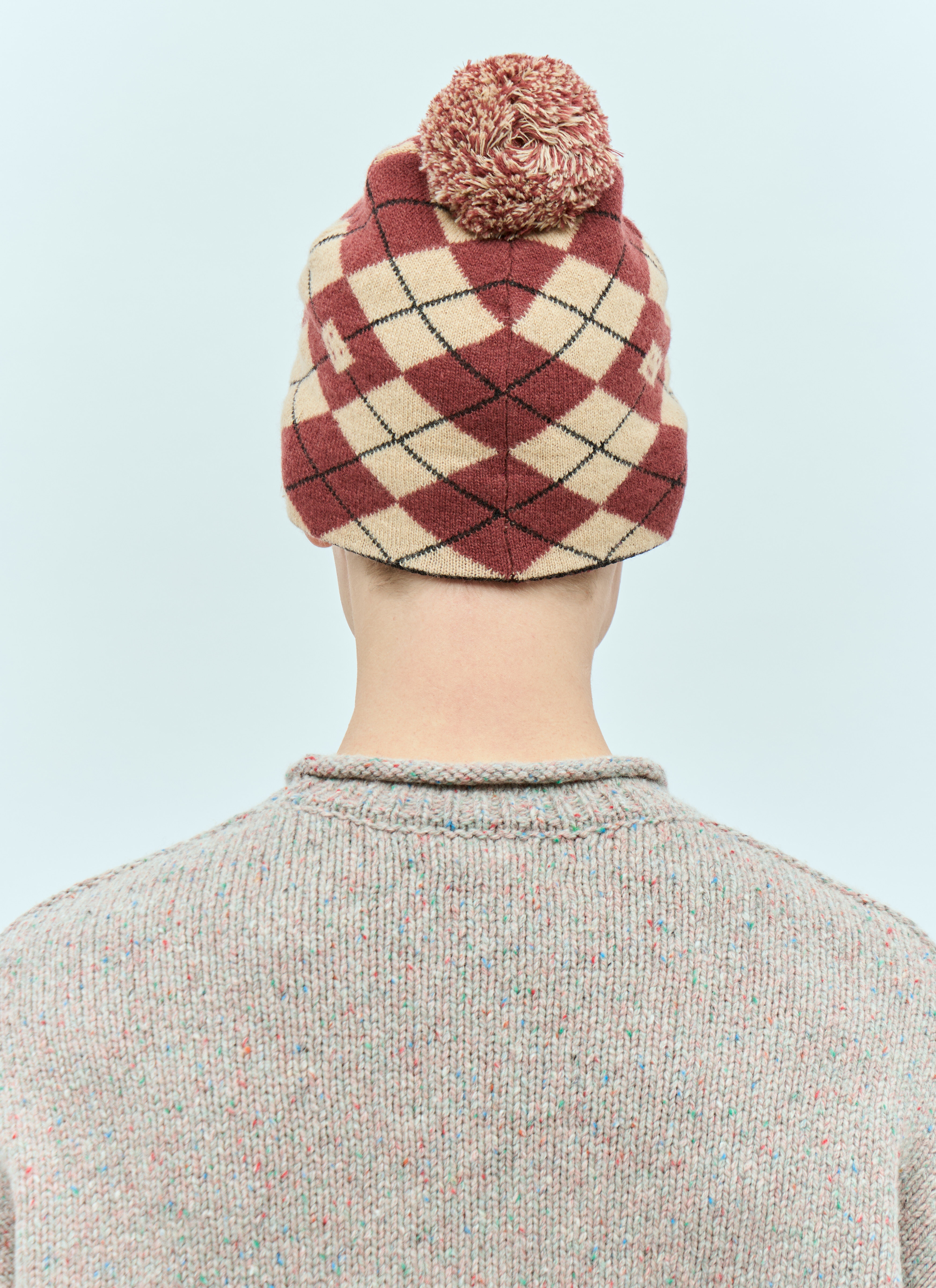 Argyle Jacquard Beanie Hat - 5
