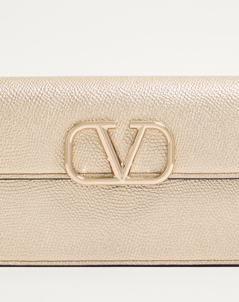 Valentino VLOGO SIGNATURE METALLIC GRAINY CALFSKIN WALLET WITH CHAIN outlook