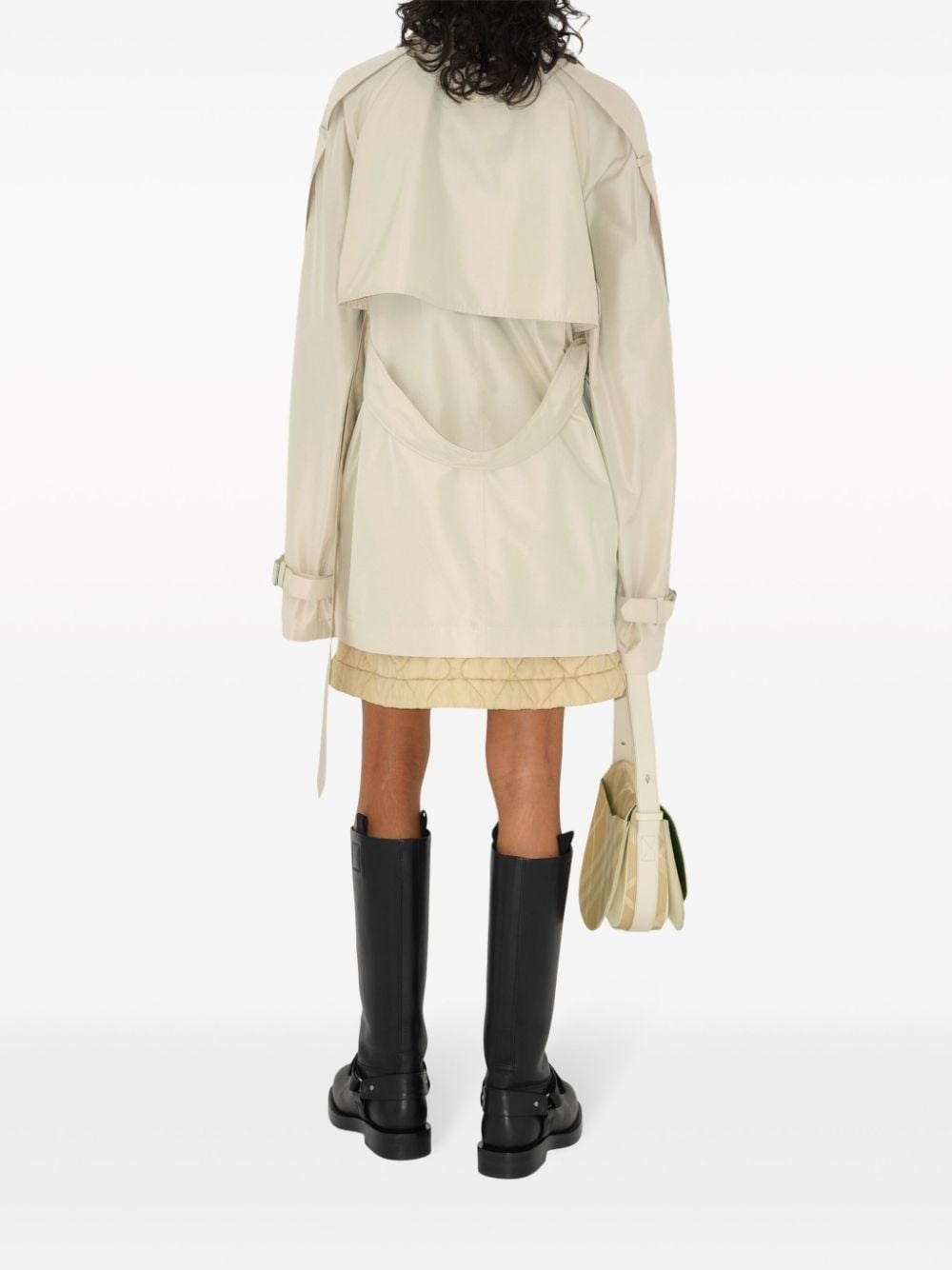 Silk short trench coat - 3