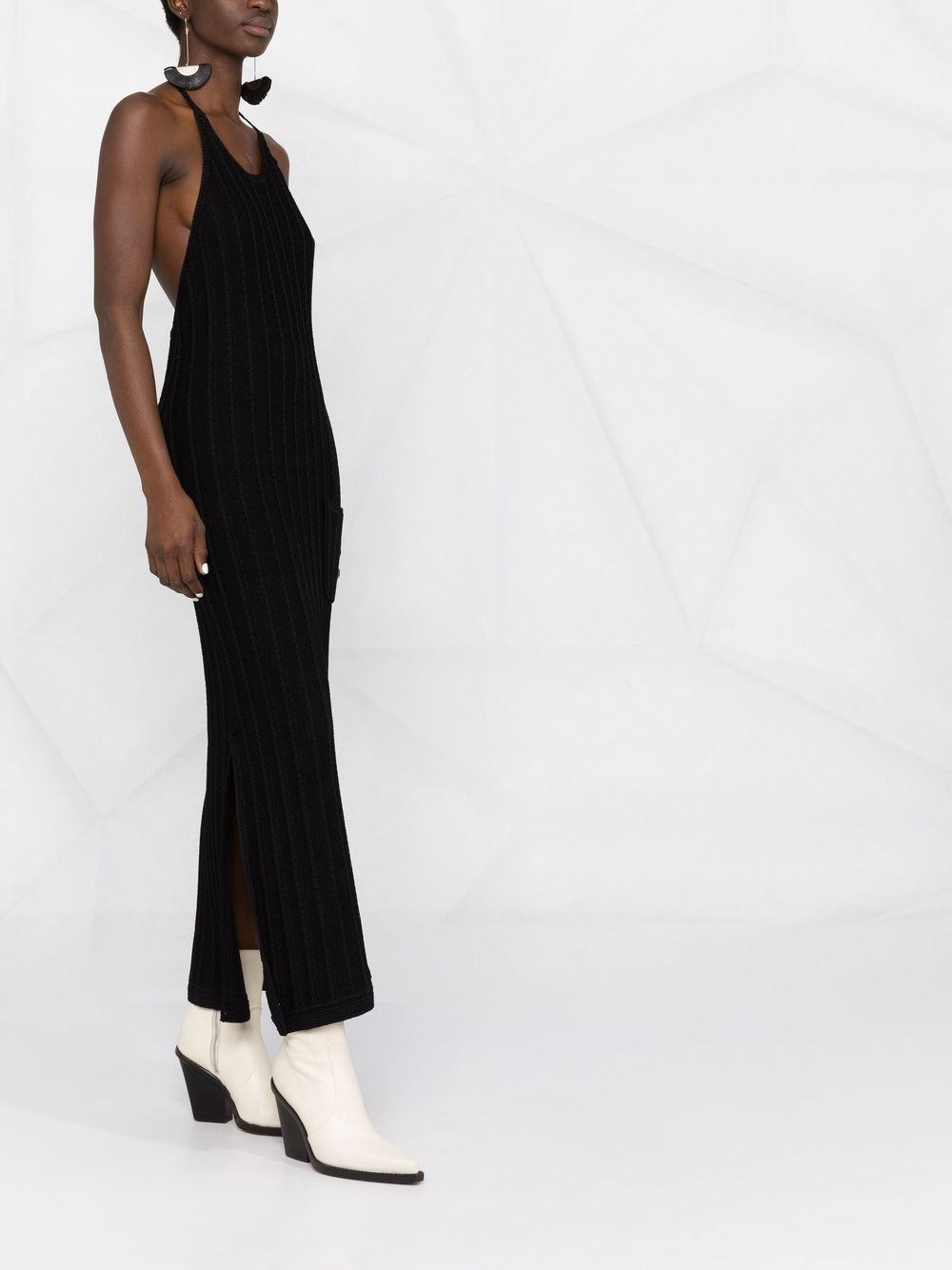 knitted halterneck midi dress - 6