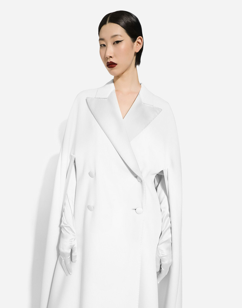 Double-breasted wool cape 5