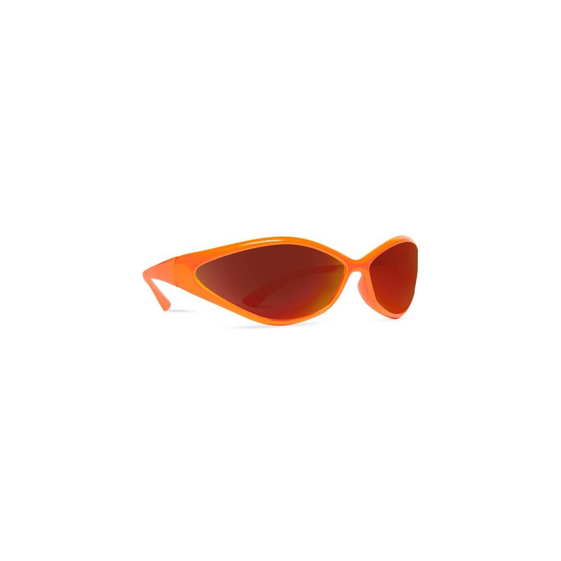 BALENCIAGA 90s Oval Sunglasses  in Fluo Orange outlook