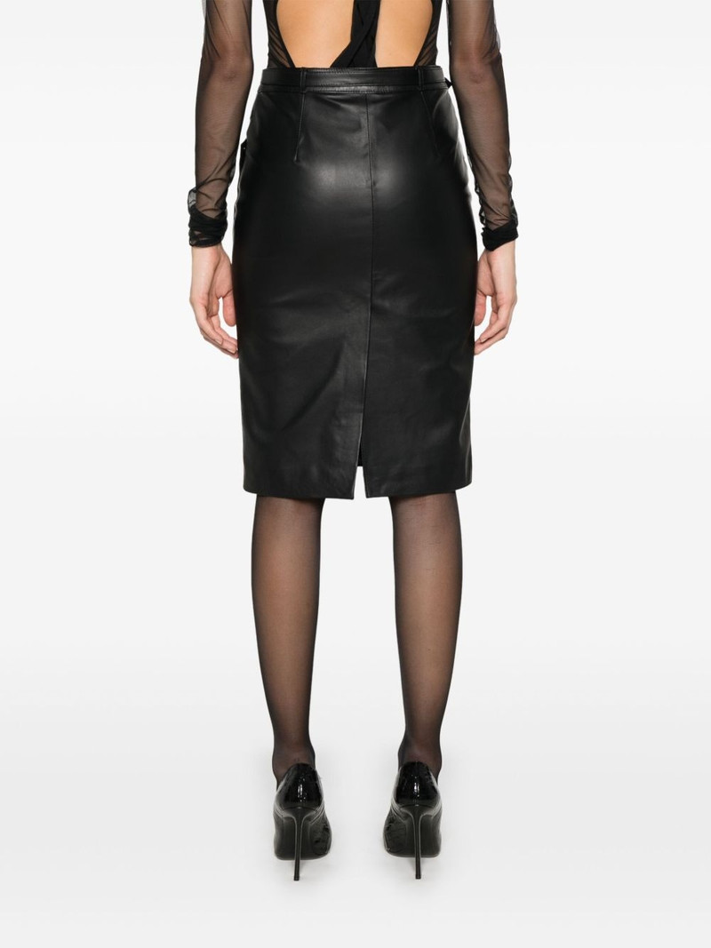 Amra belted leather skirt 4