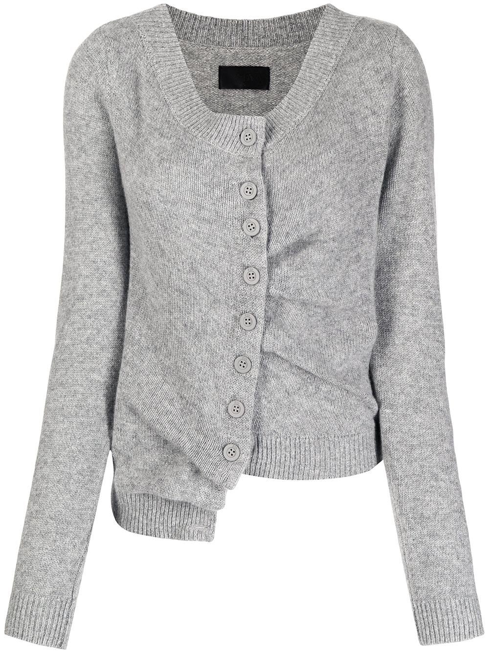 asymmetric button-down cashmere cardigan - 1