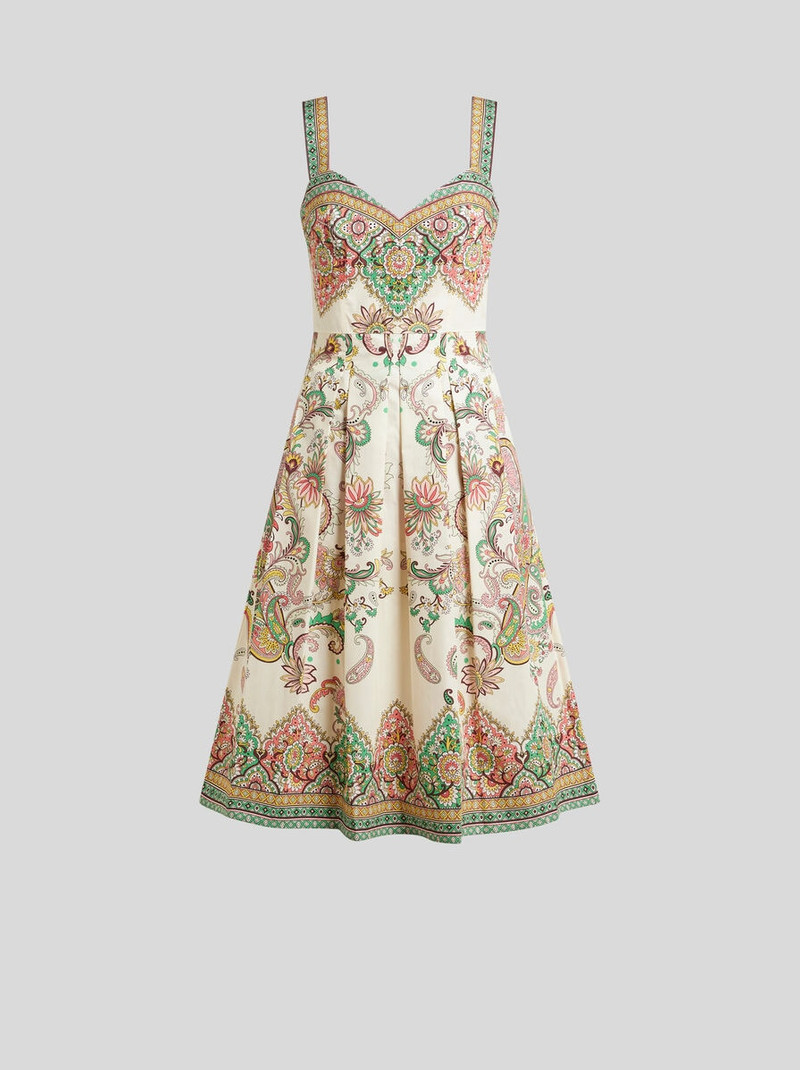 PRINTED COTTON MIDI DRESS - 1