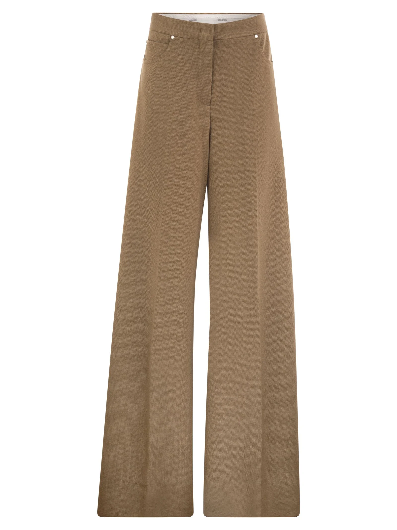 Max Mara Women Mxmugola - Wide-Leg Camel And Virgin Wool Blend Trousers - 1