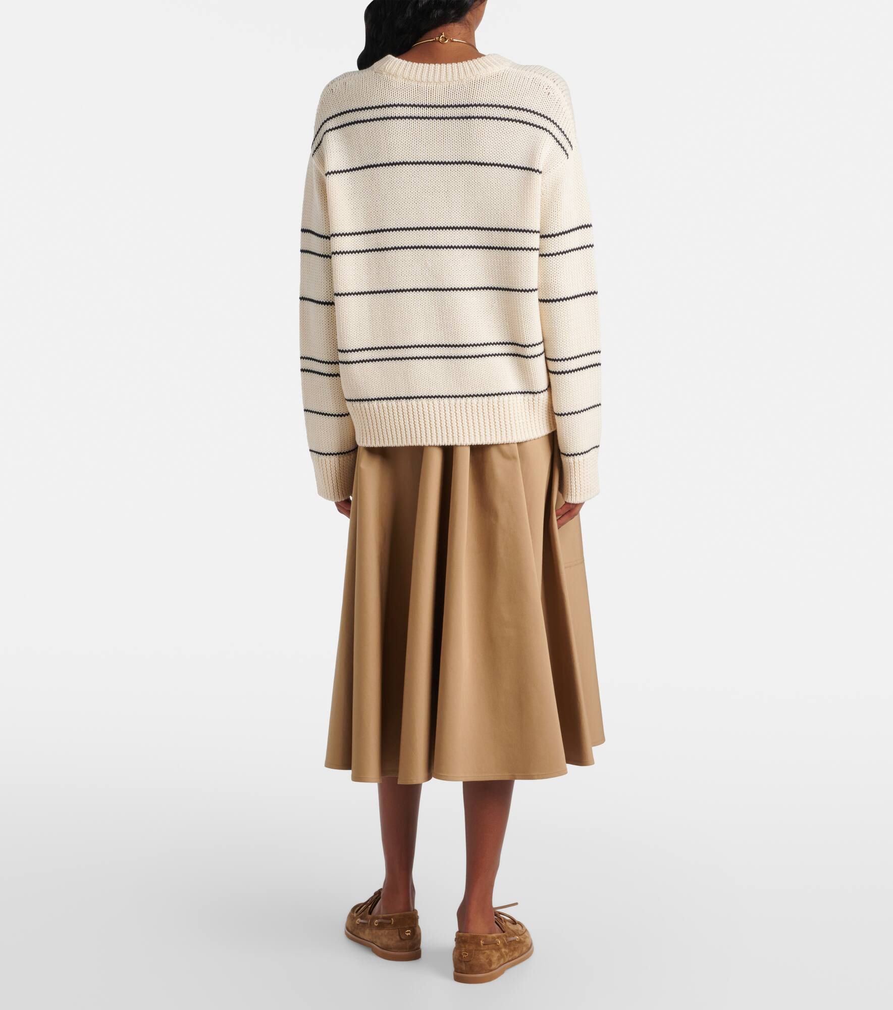 Striped wool-blend sweater - 3