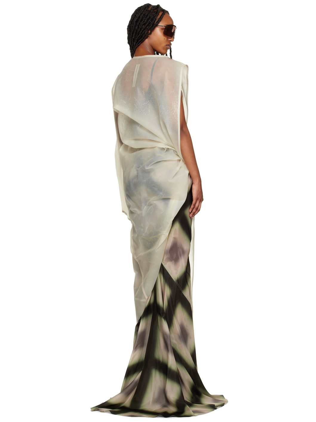 Beige Edfu Leather Maxi Dress - 3