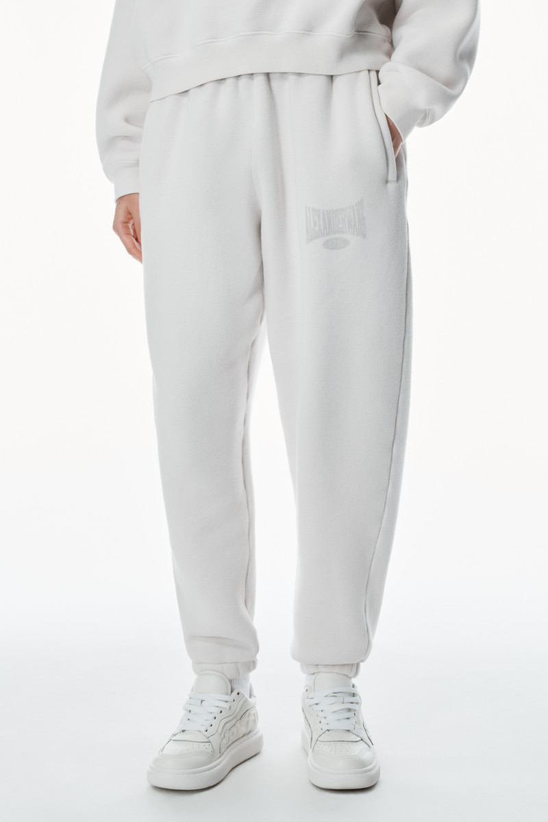 Alexander Wang Logo Cotton Terry Sweatpants outlook