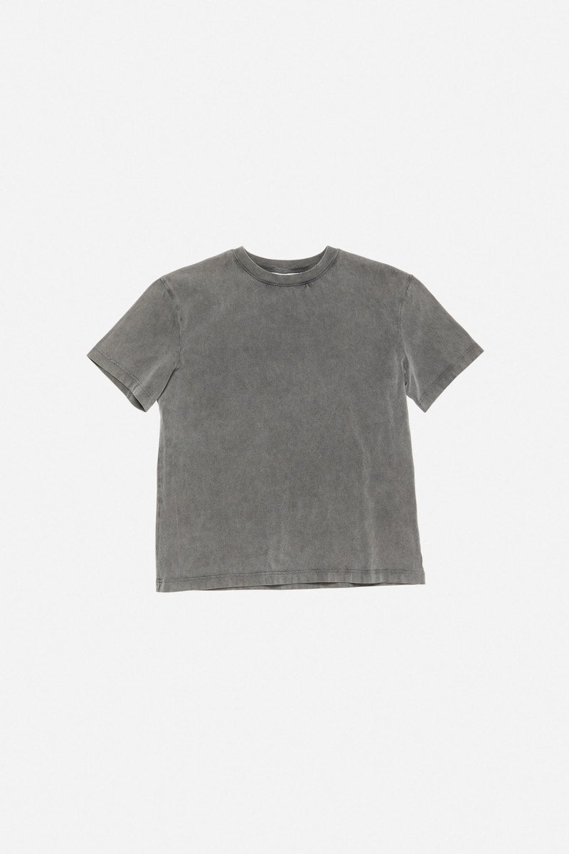 Cotton crewneck t-shirt - Faded black - 1