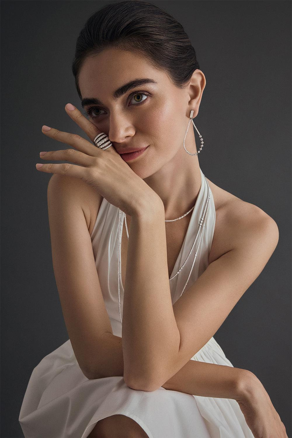 Clara Five Row Diamond Ring - 2