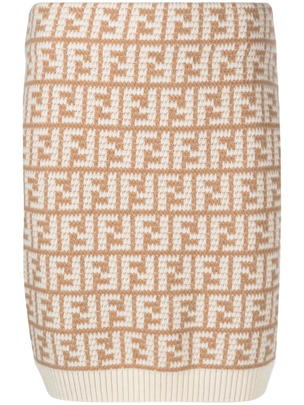 FF-logo pattern knit skirt - 1