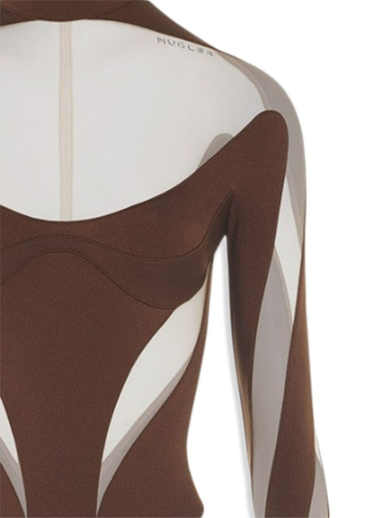 MUGLER panelled long-sleeve bodysuit outlook