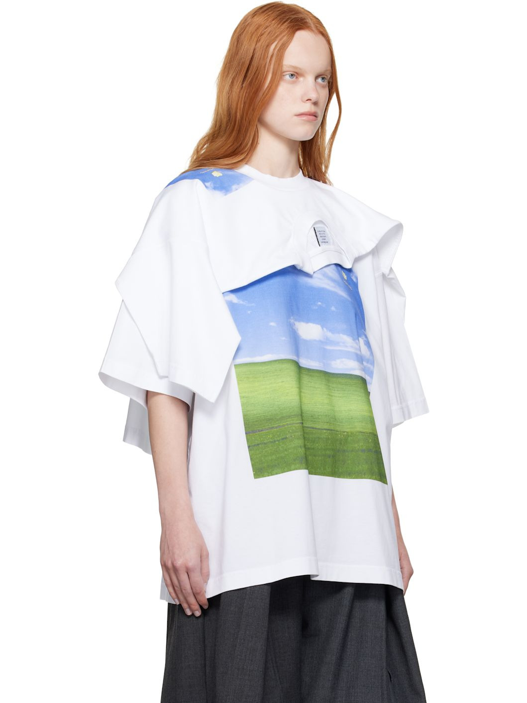 White Desktop Double Layered T-shirt - 2