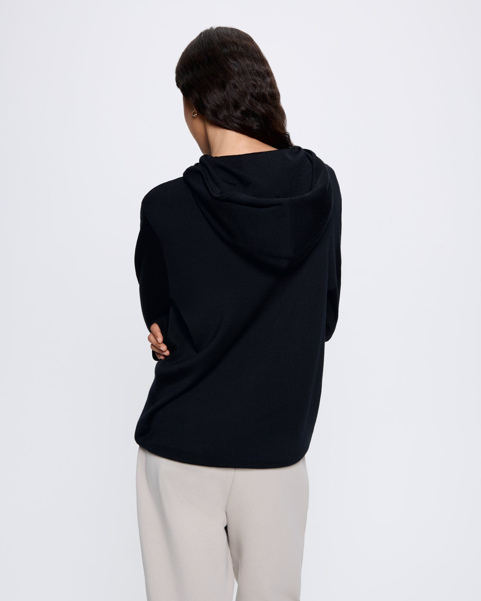 Womens DNA Regenerative Merino Wool Hoodie - Black - 5
