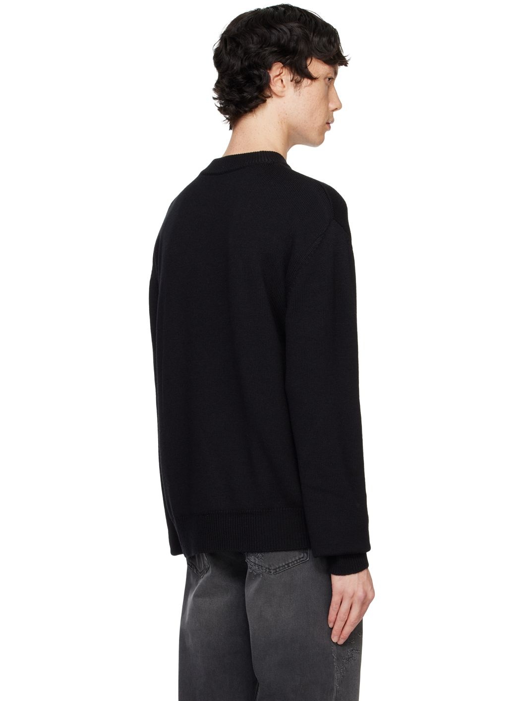 Black Wool 'Balmain Kiss' Sweater - 3