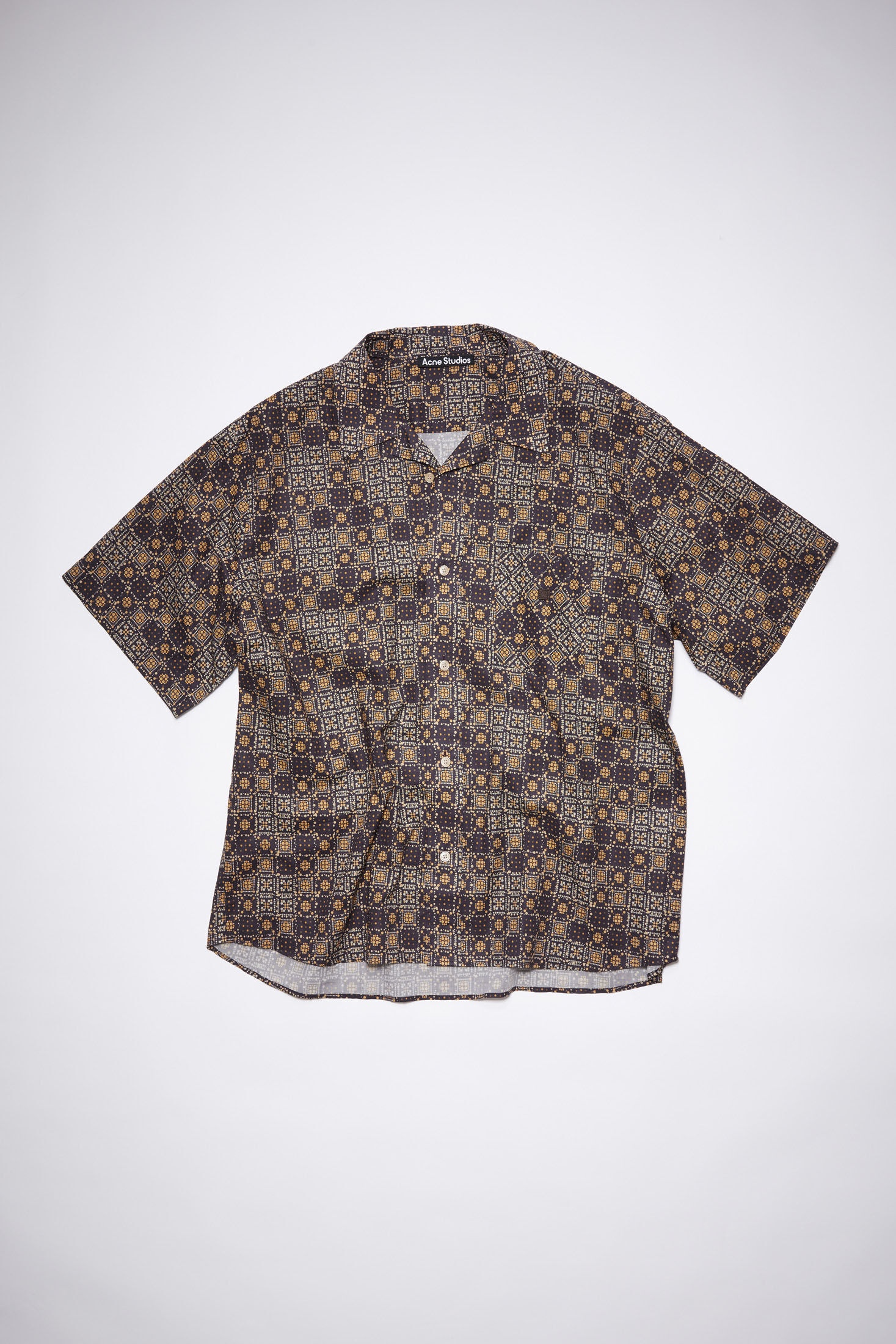 Printed button-up shirt - Cacao brown/multi - 6