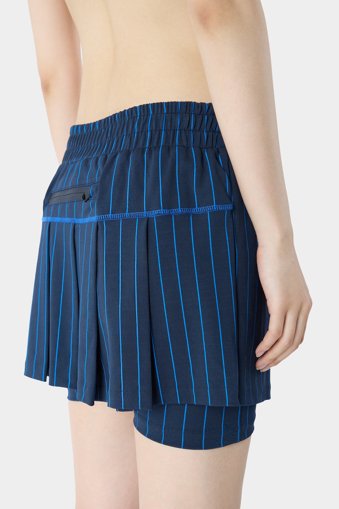 MINI SKIRT WITH PANEL / navy & azure stipes - 3