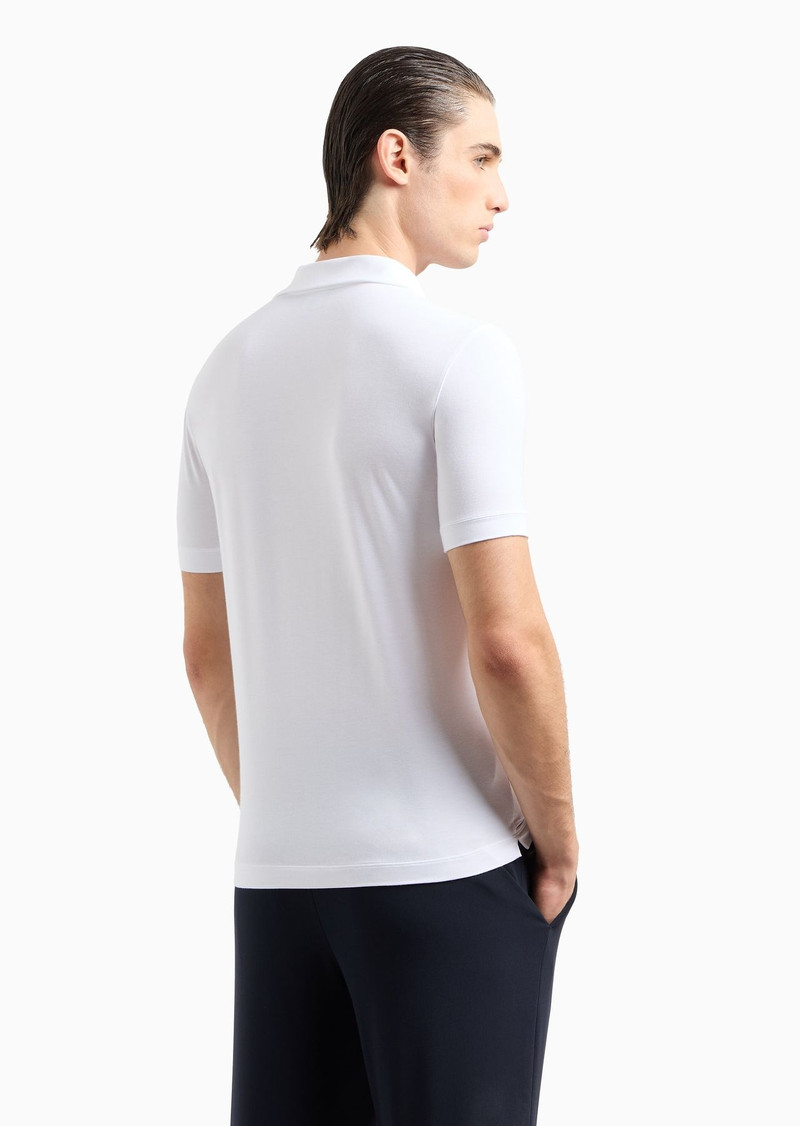 GIORGIO ARMANI Stretch viscose jersey short-sleeved polo shirt outlook
