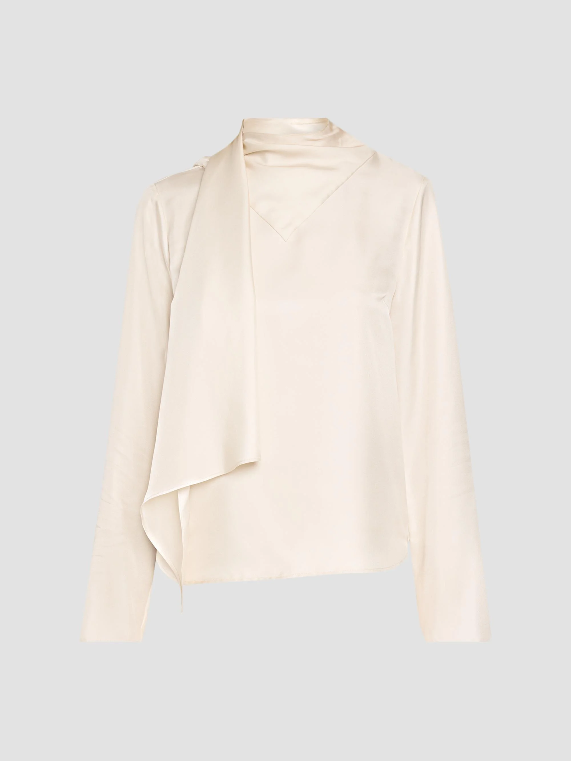 Women's Gala Silk Foulard Blouse - Ivory - 1