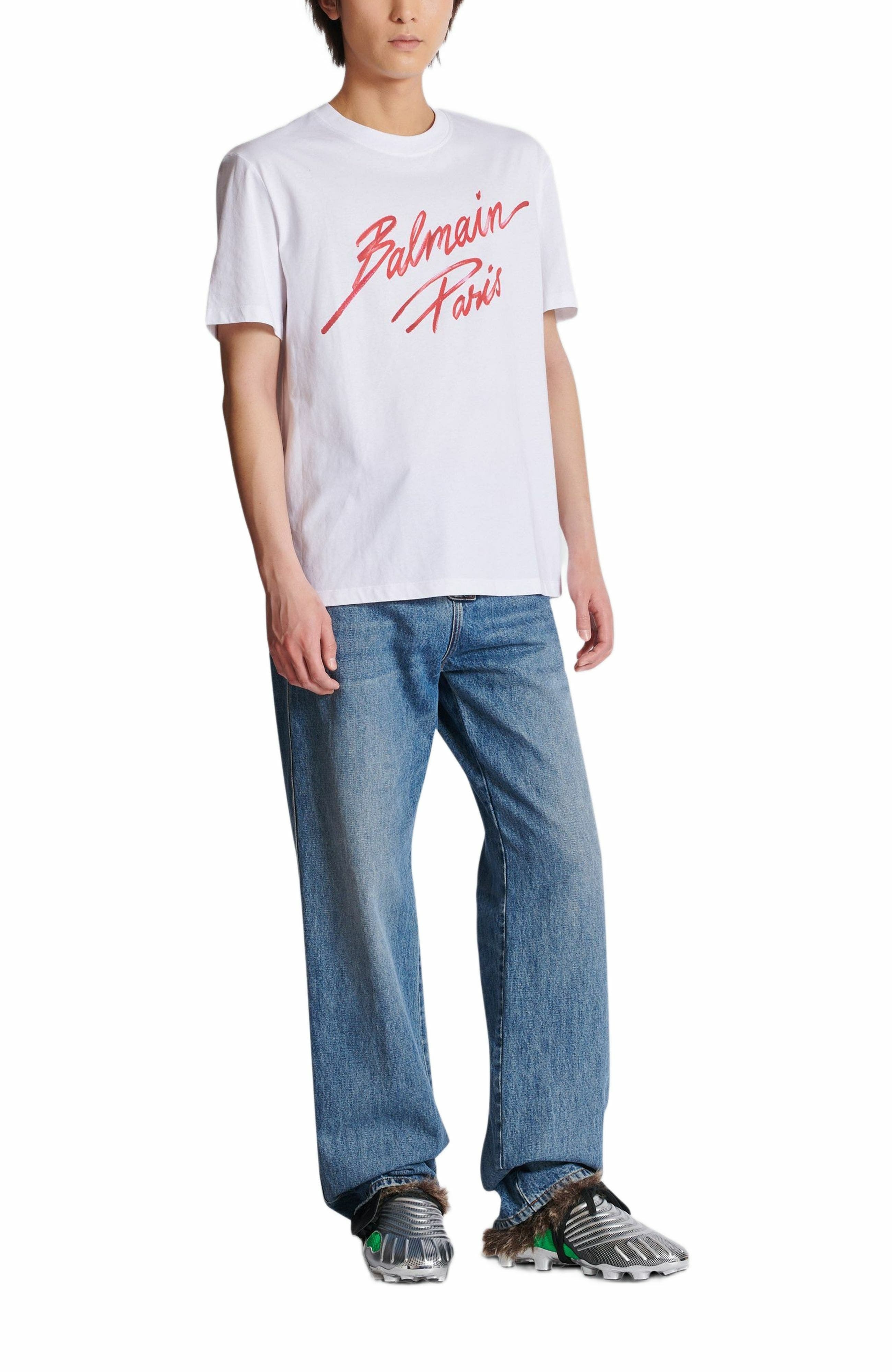 T-shirt with Balmain Lipstick print in Red at Nordstrom - 1