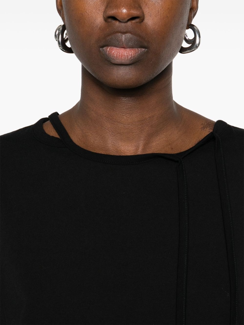 tie-detailed T-shirt - 5