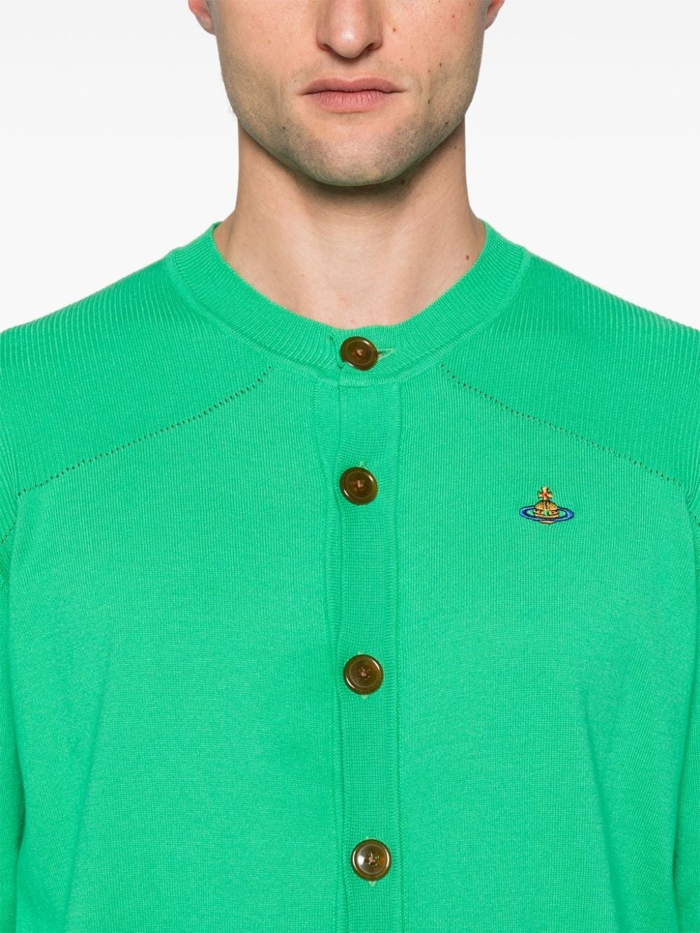 Vivienne Westwood Orb-embroidered cotton cardigan | farfetch