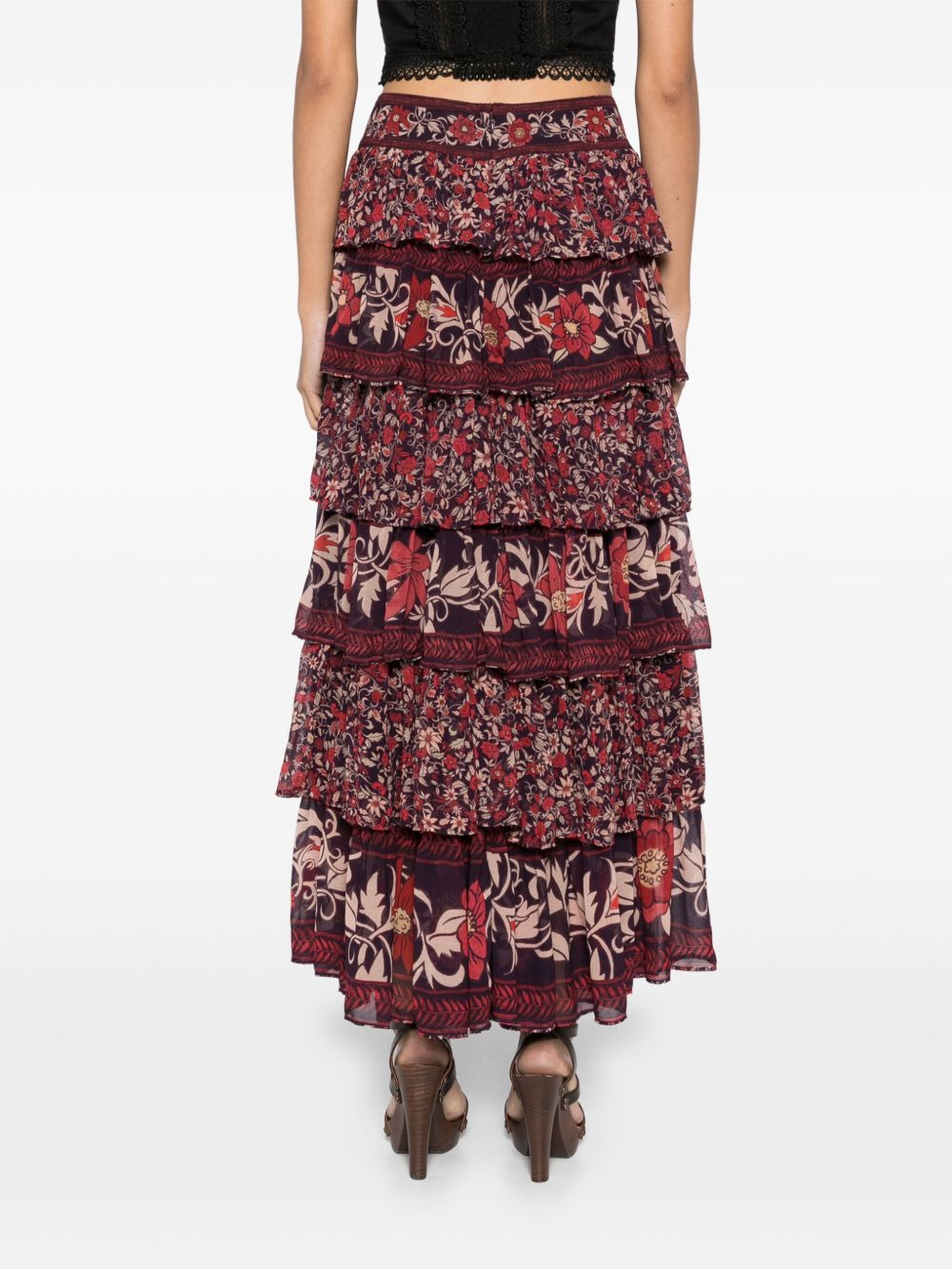Chelsea garden ruffle maxi skirt - 4
