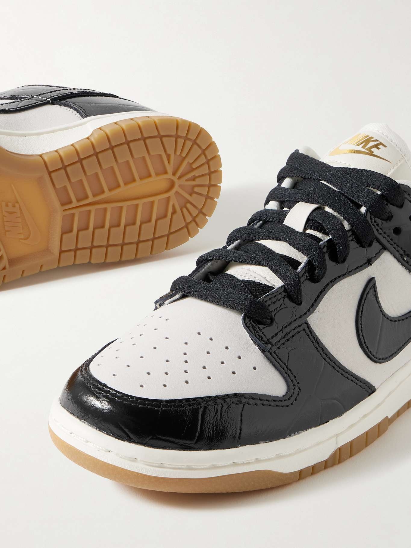 Dunk Low croc-effect leather and suede sneakers - 4