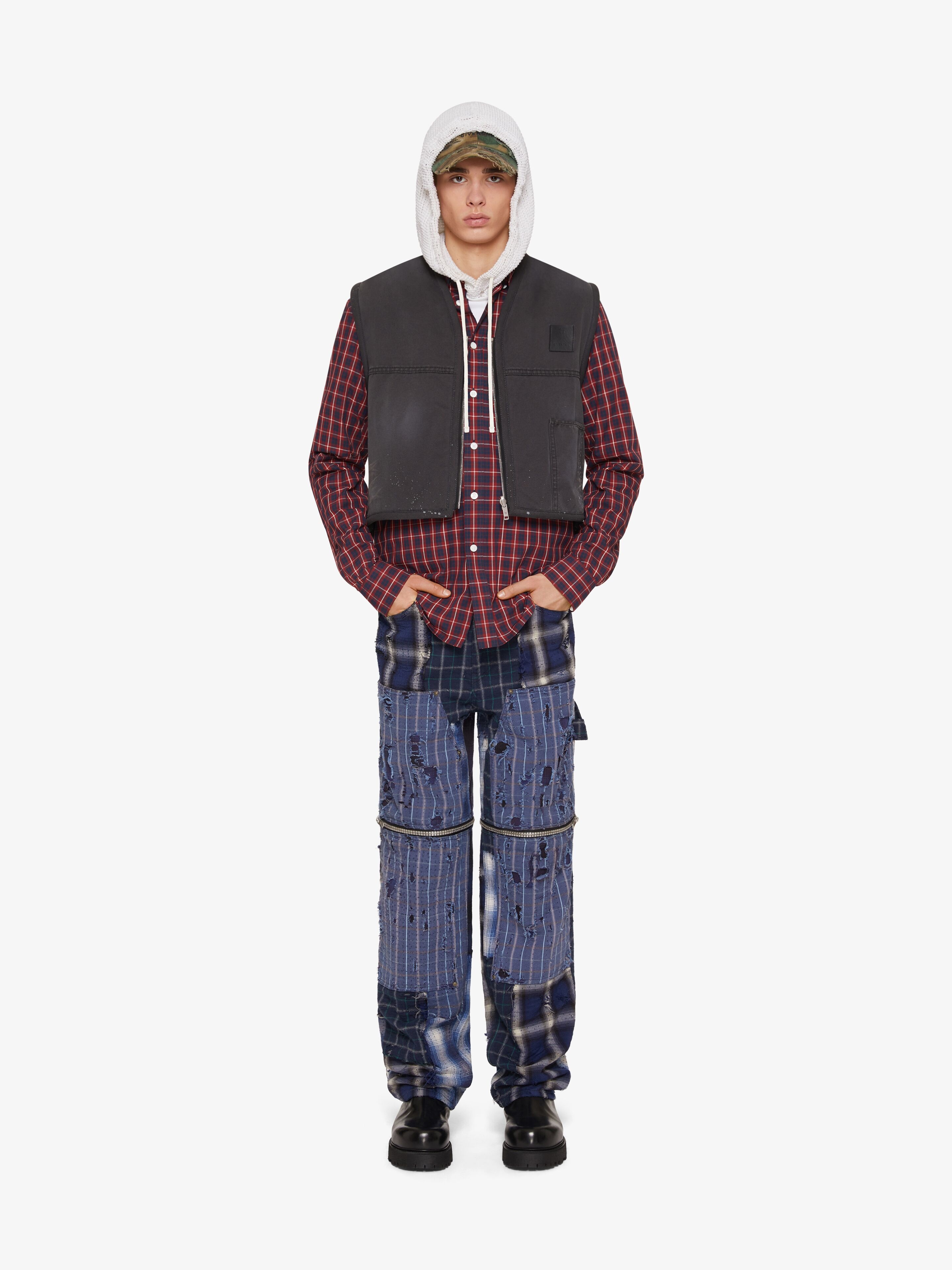 REVERSIBLE WAISTCOAT IN COTTON WITH SHEARLING EFFECT - 2