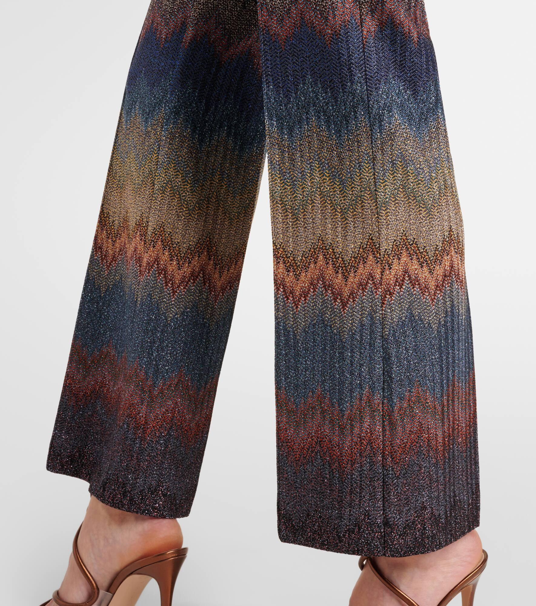 Zigzag lamé flared pants - 5