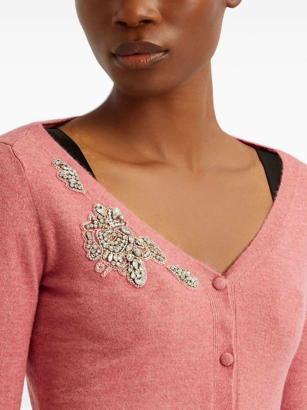 embellished V-neck cardigan - 4
