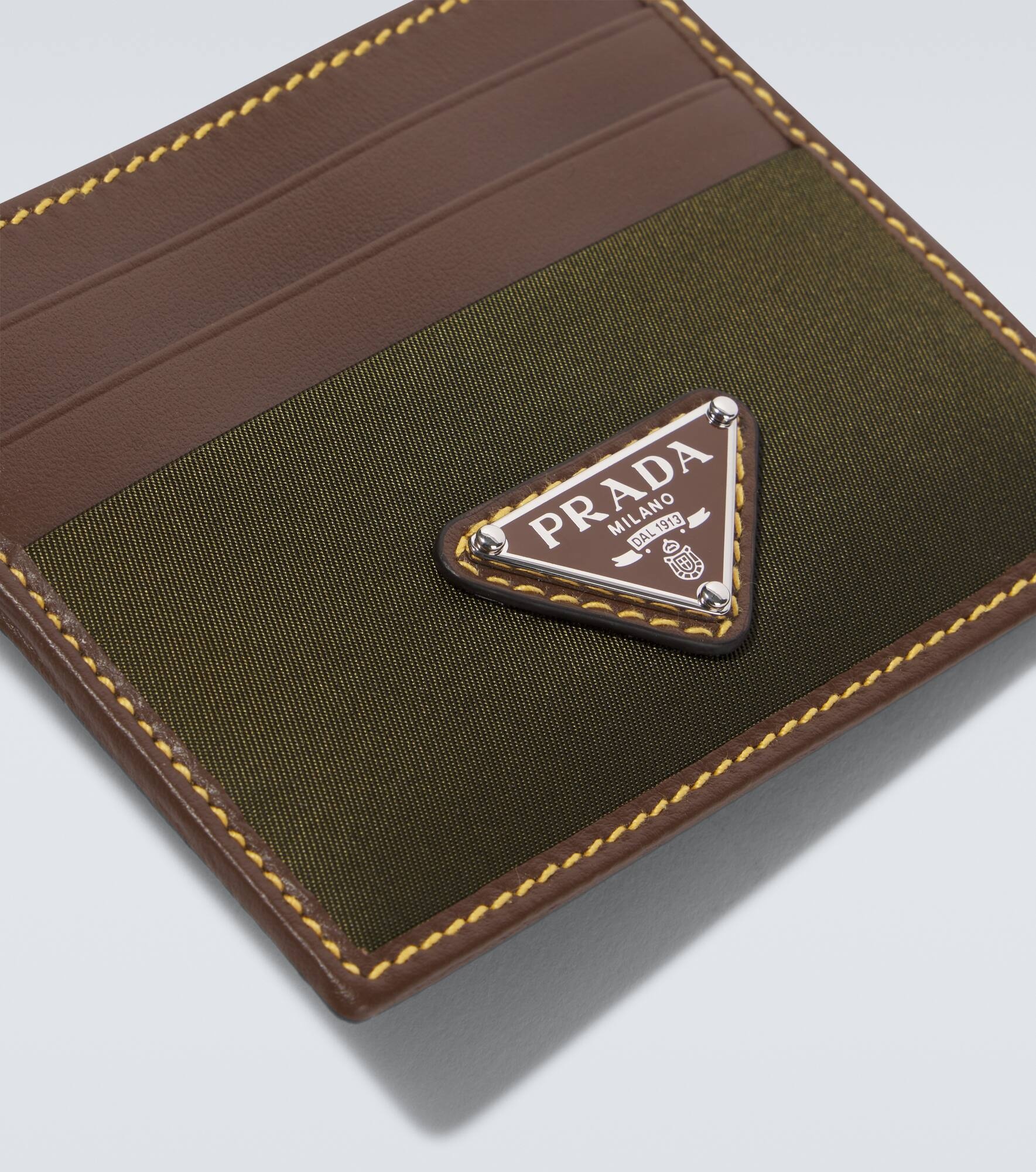 Re-Nylon leather-trimmed card holder - 3