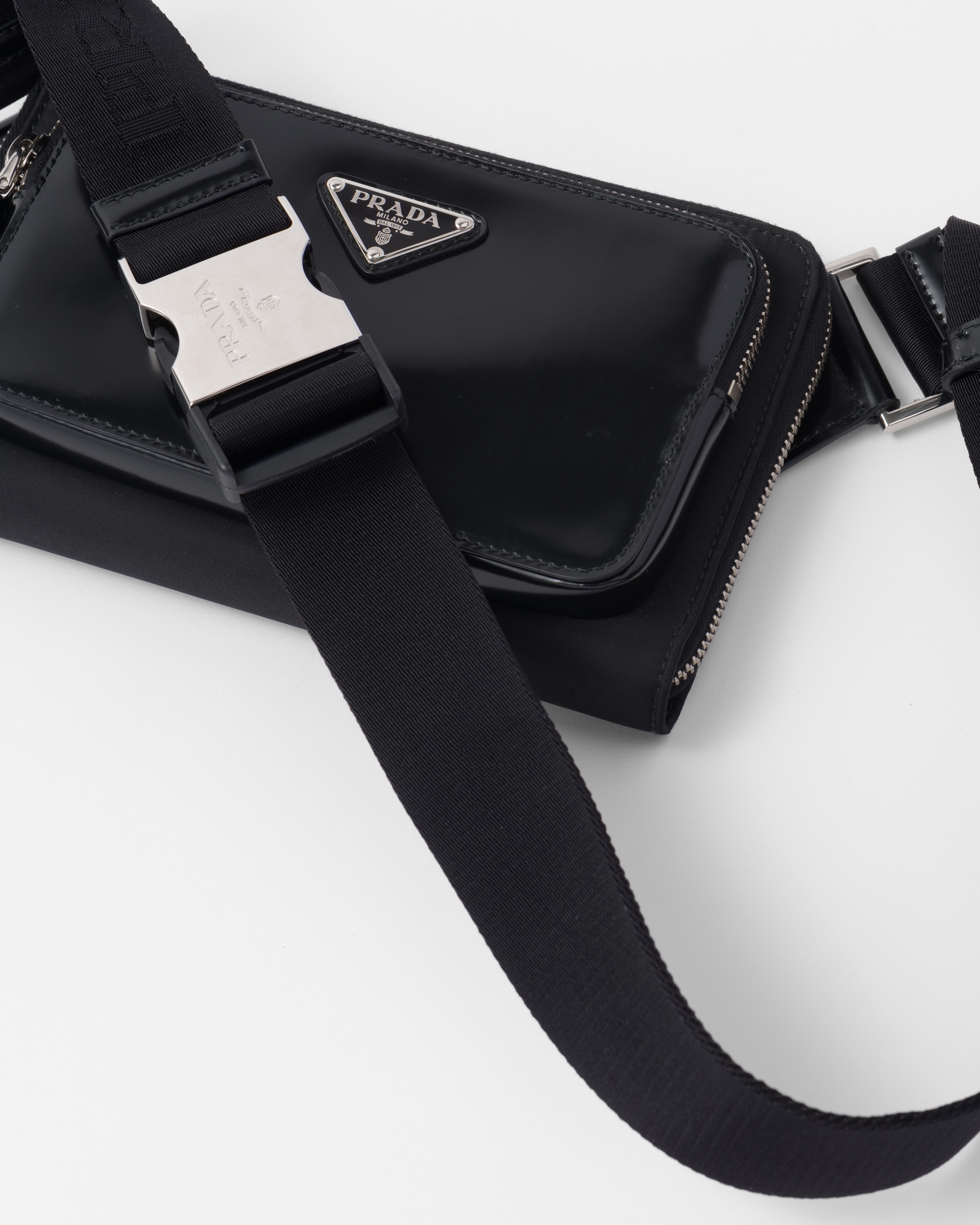 Re-Nylon and brushed leather shoulder bag - 6