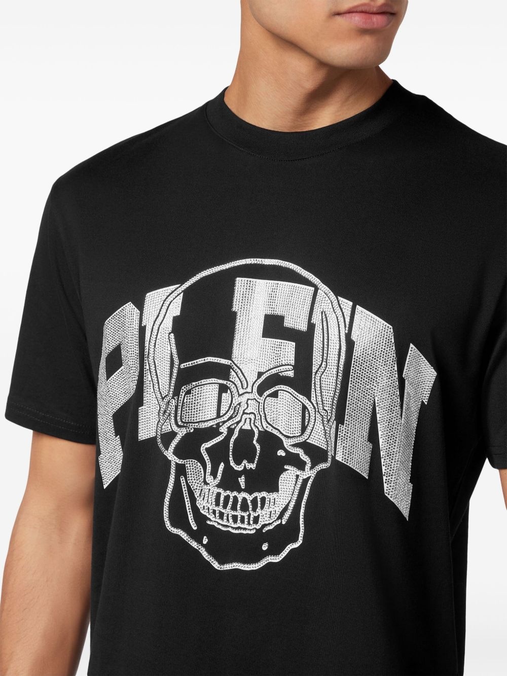 Tattoo rhinestone-embellished T-shirt - 5