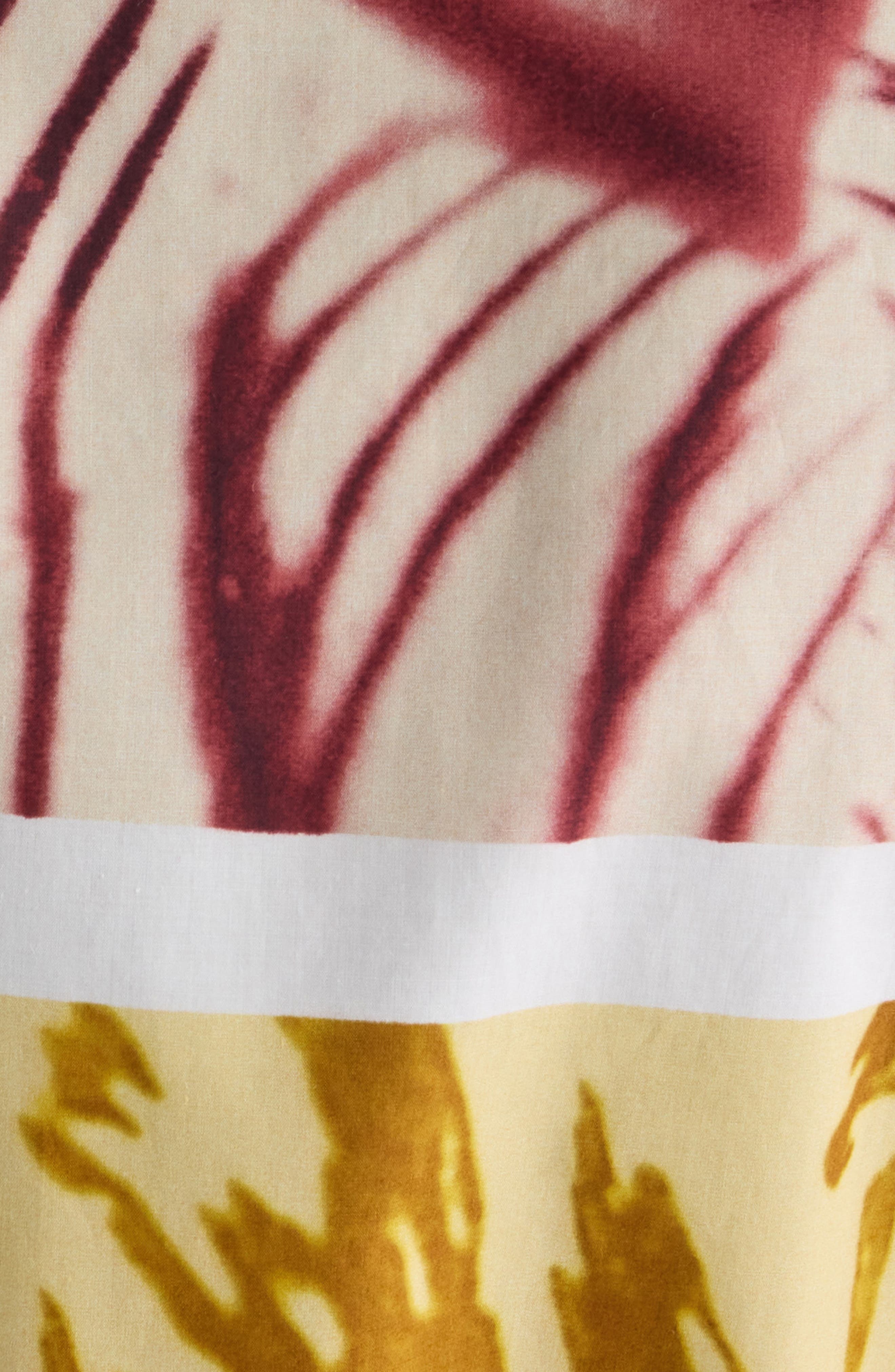 Dries Van Noten Doralia Mixed Print Belted Shirtdress in Burgundy at Nordstrom - 6
