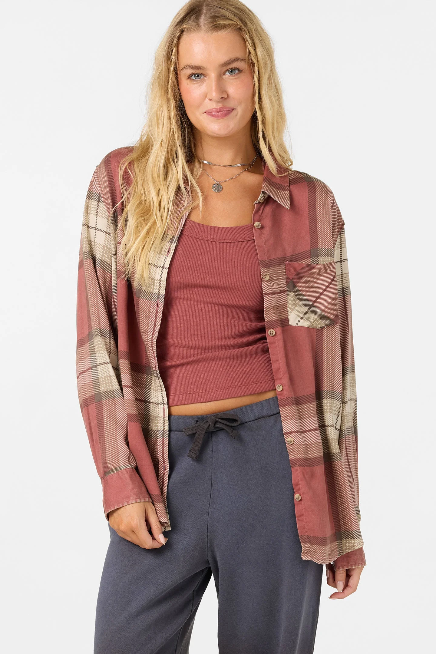 O'Riginals Logan Long Sleeve Flannel Top - 1