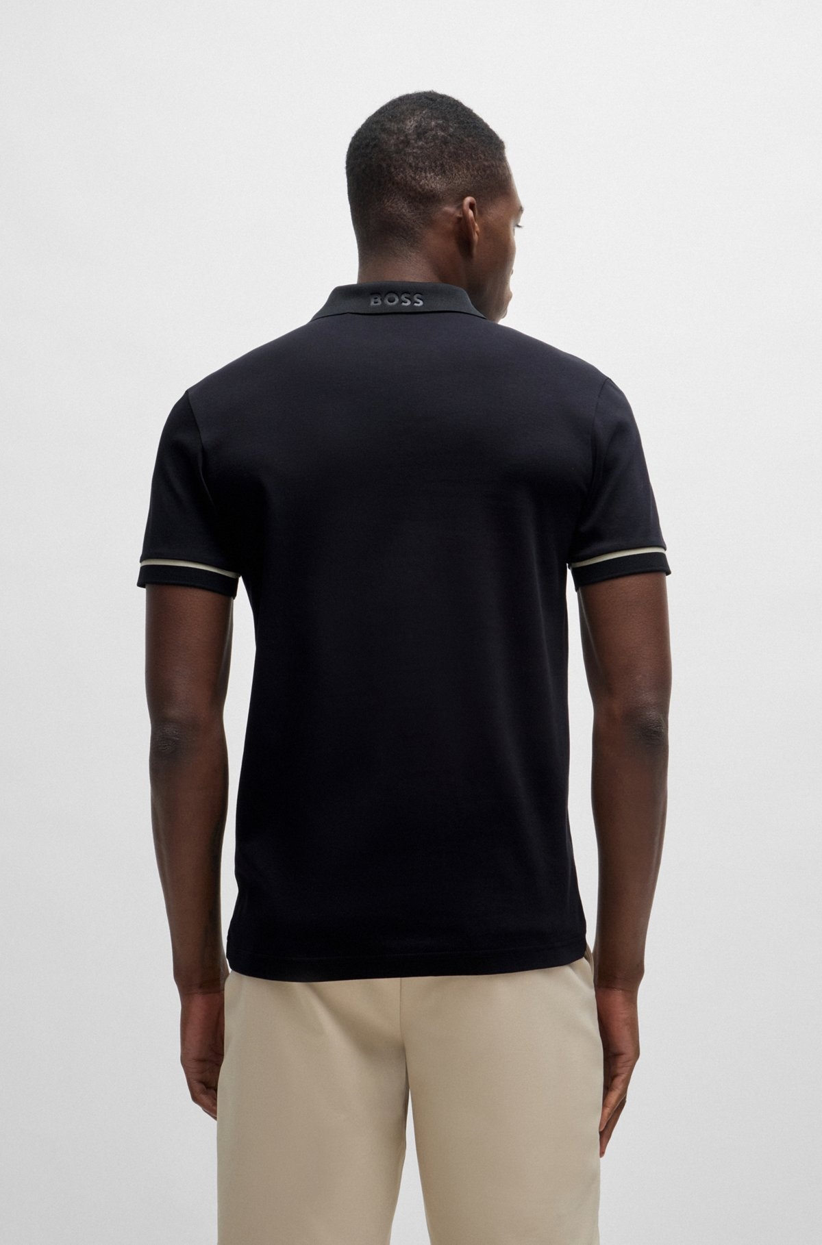 INTERLOCK-COTTON SLIM-FIT POLO SHIRT WITH CONTRAST TRIMS - 5