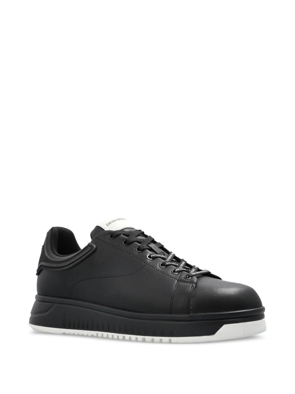 leather lace-up sneakers - 2