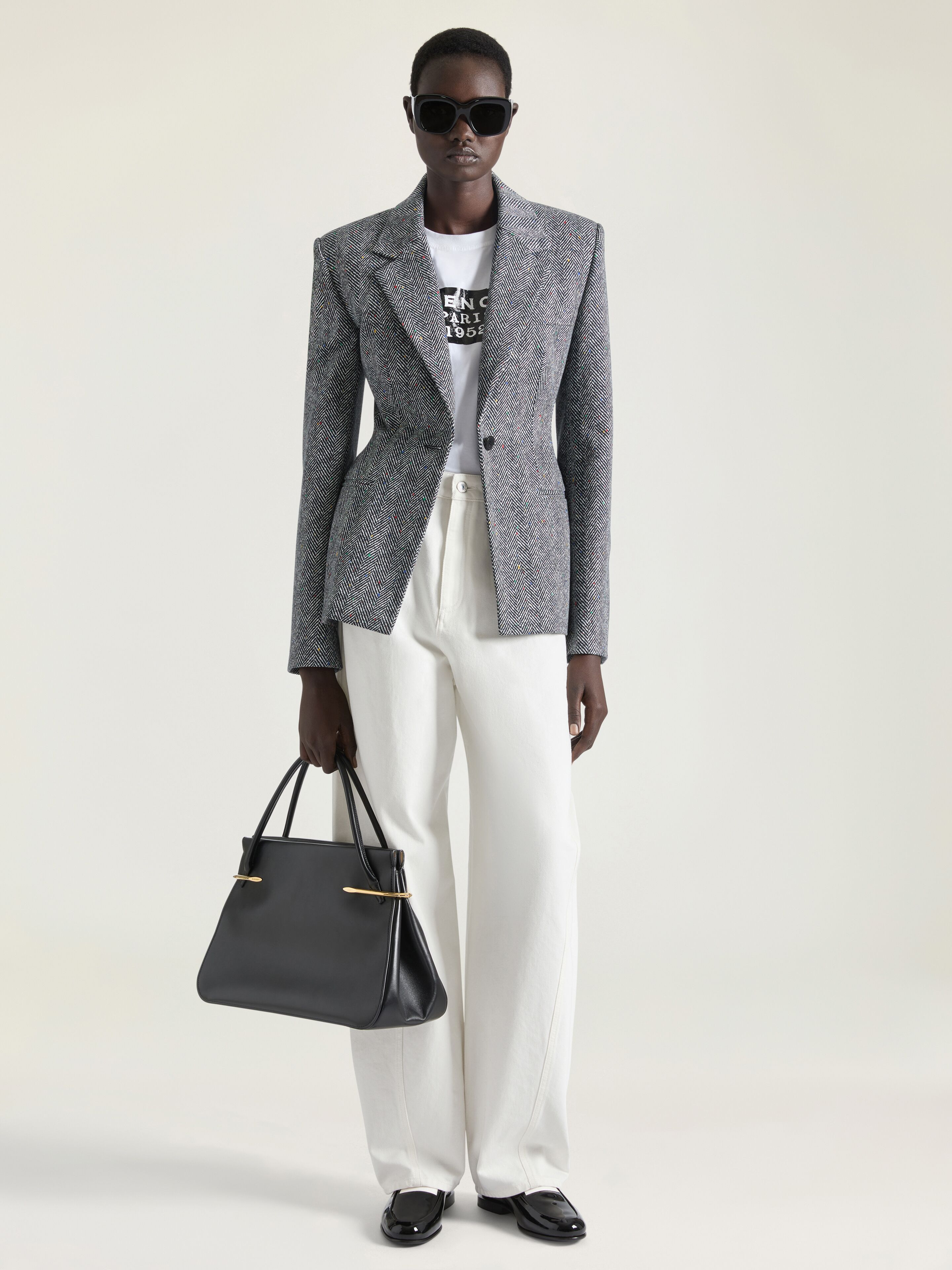 SINGLE-BREASTED JACKET IN COTTON HERRINGBONE - 2