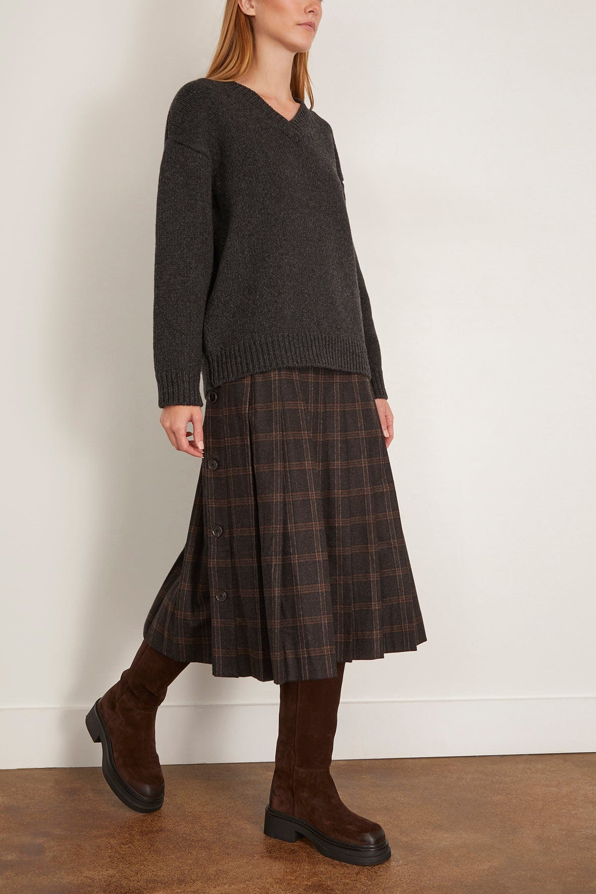 Monroe Wool Plaid Combo Sweater Dress in Multi - 2