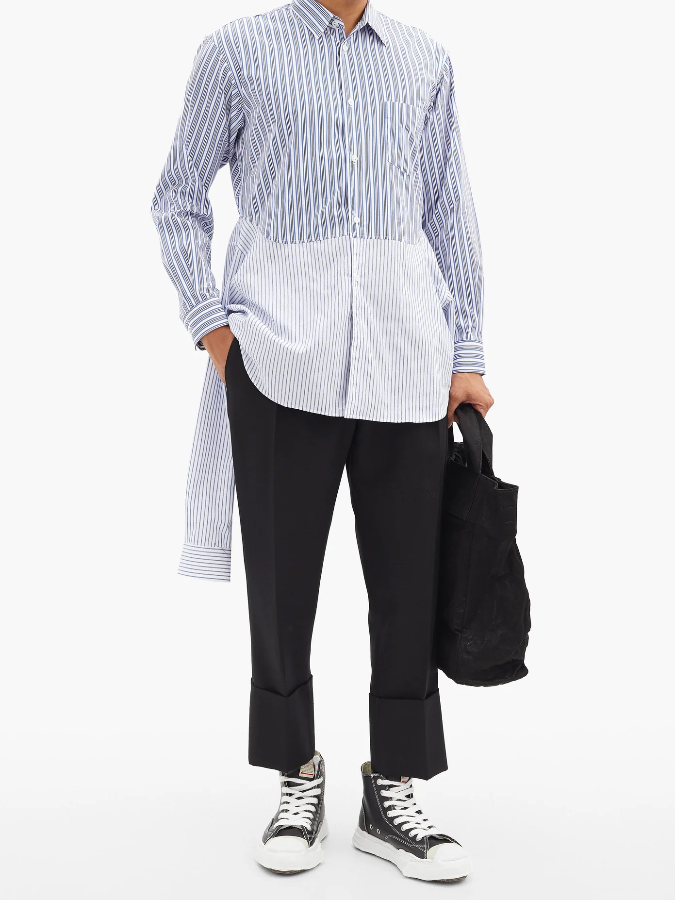 Deconstructed striped cotton shirt - 2