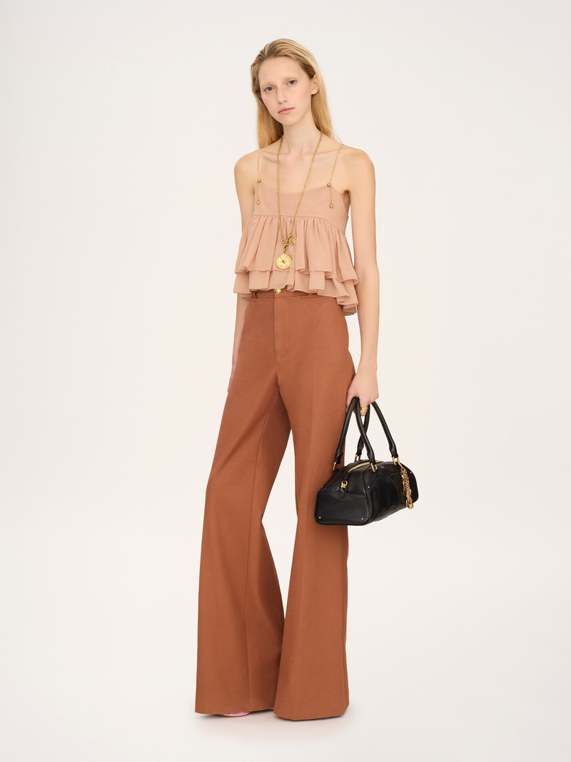 Chloé SLEEVELESS RUFFLE TOP IN SILK GEORGETTE outlook