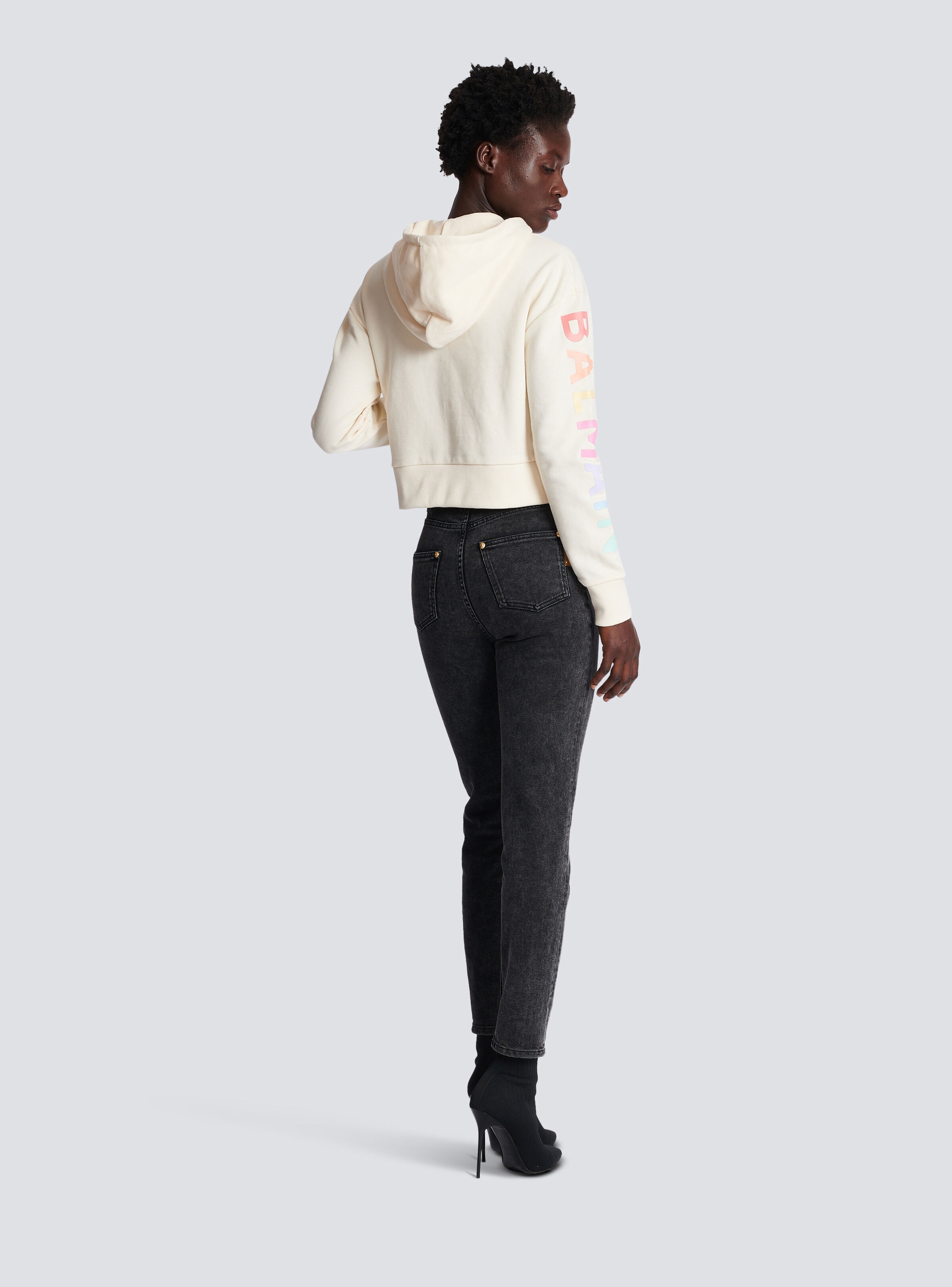 Cotton printed Balmain logo sweatshirt - 5