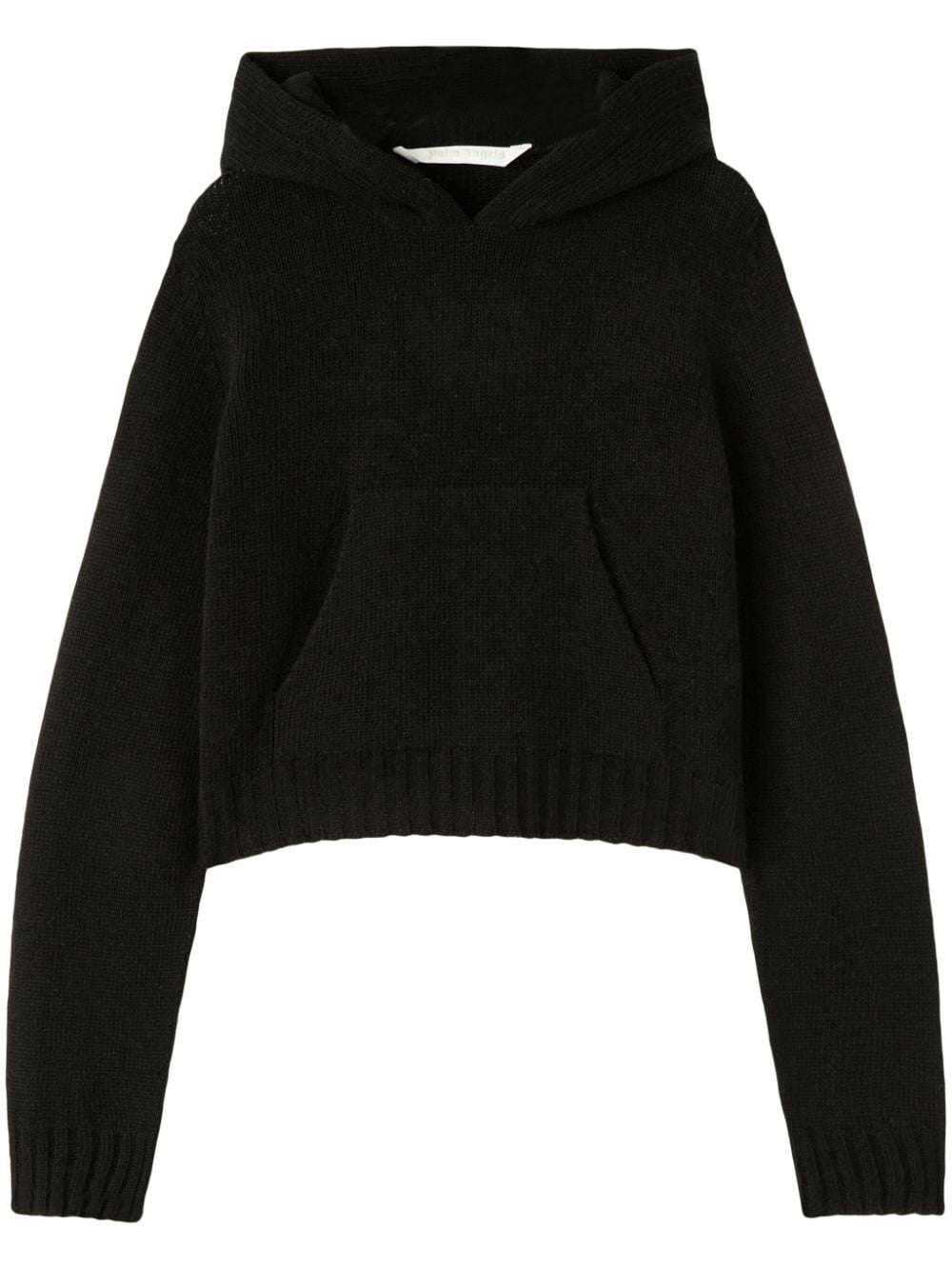 logo intarsia-knit wool-blend hoodie - 1