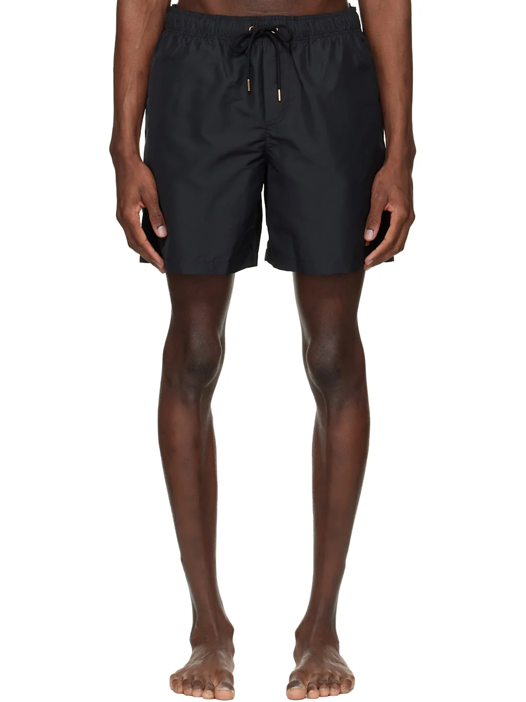 Black Embroidered Swim Shorts - 1