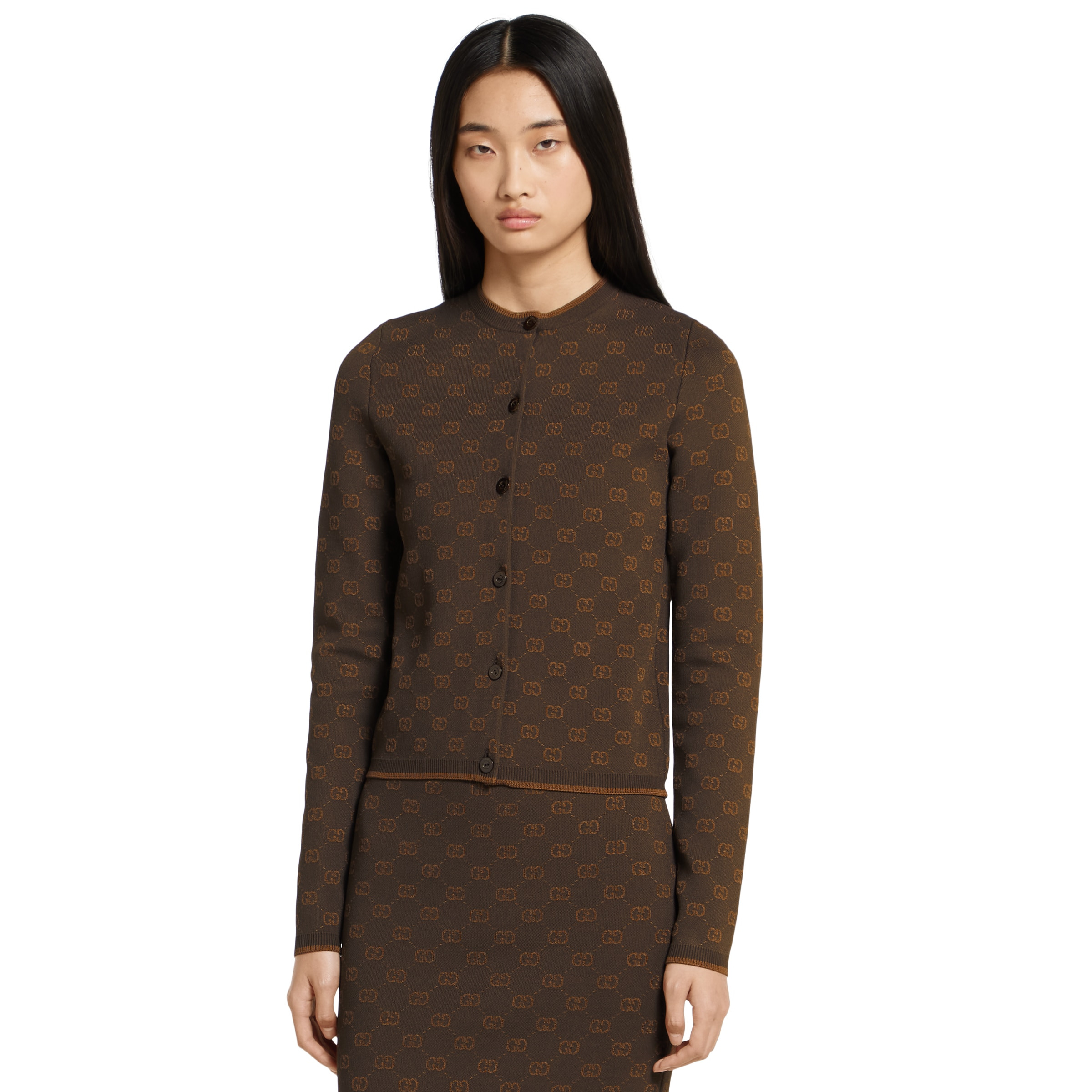 Stretch GG viscose jacquard cardigan - 3
