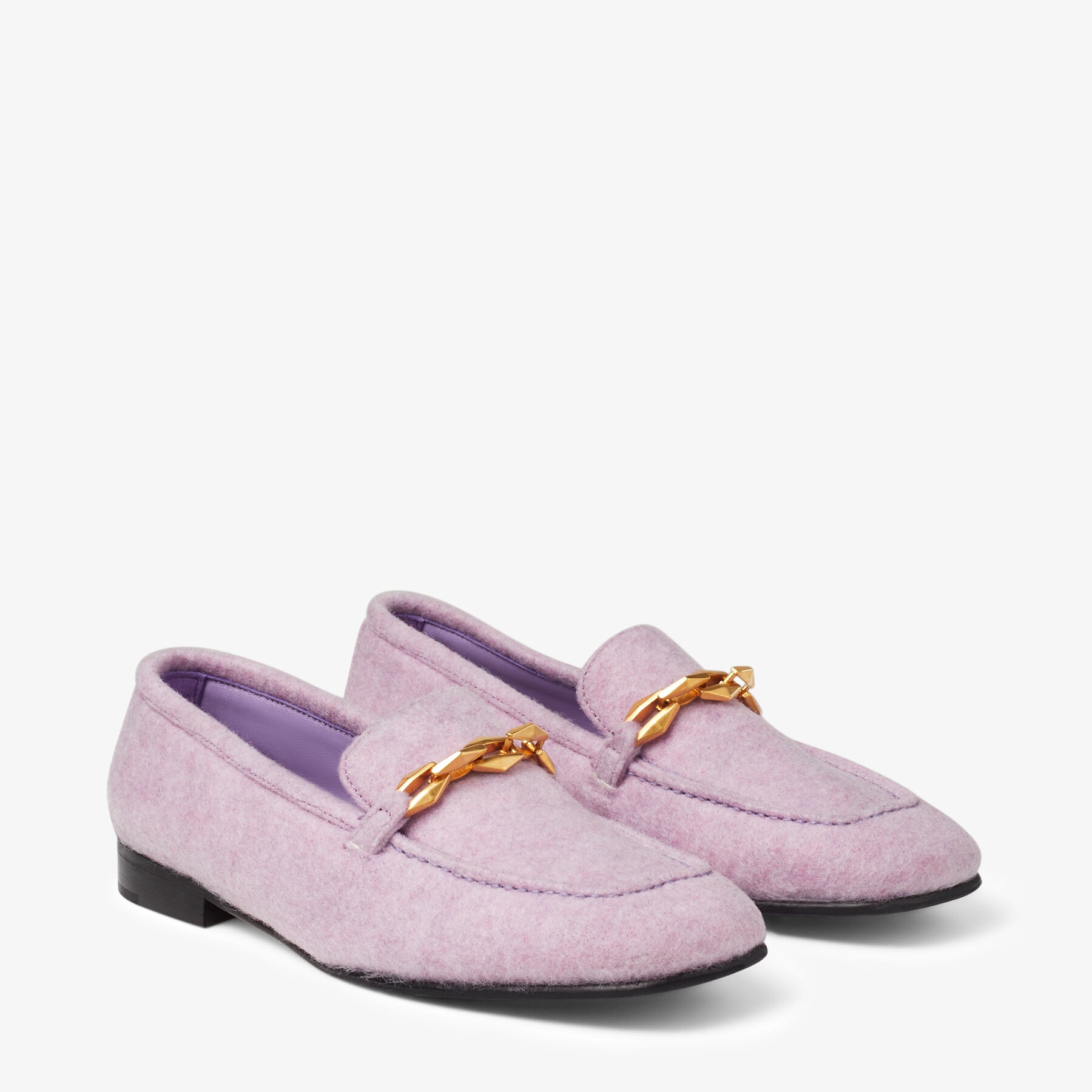 Diamond Tilda Loafer
Wisteria Recycled Flannel Loafers with Chain Embellishment - 3