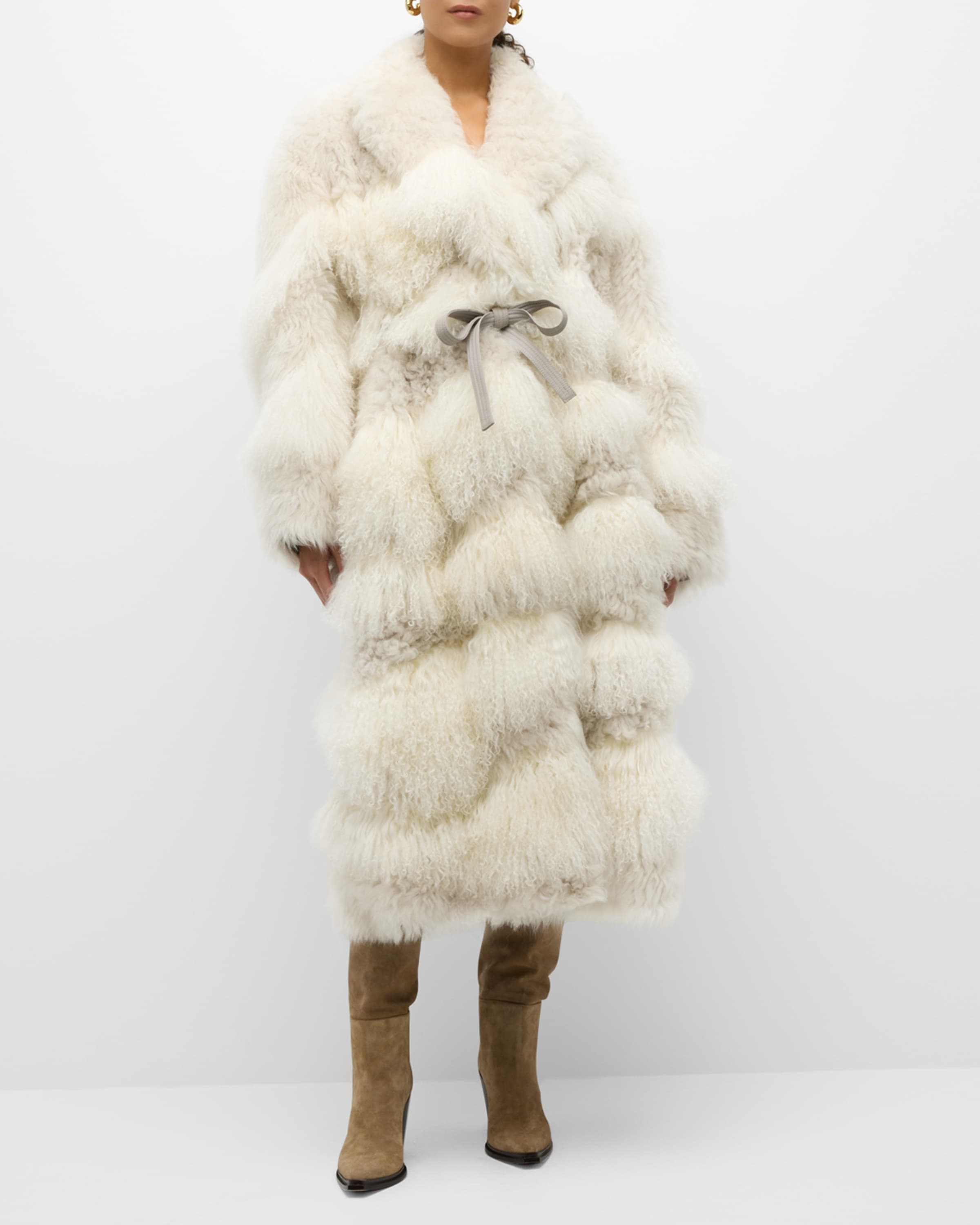 Emrys Oversized Lamb Shearling Cocoon Coat - 2