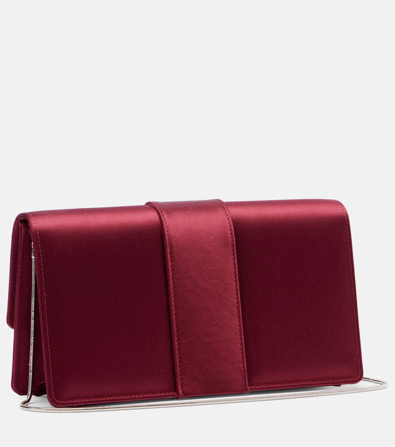 Manolo Blahnik Maycap embellished satin clutch outlook